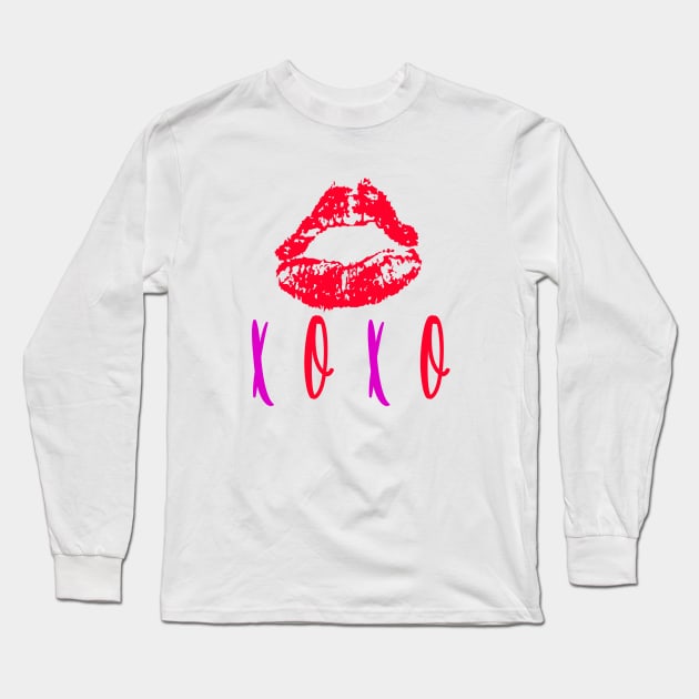 XOXO RED LIPS Long Sleeve T-Shirt by CanCreate